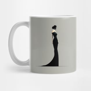 [AI Art] Lady in black, Minimal Art Style Mug